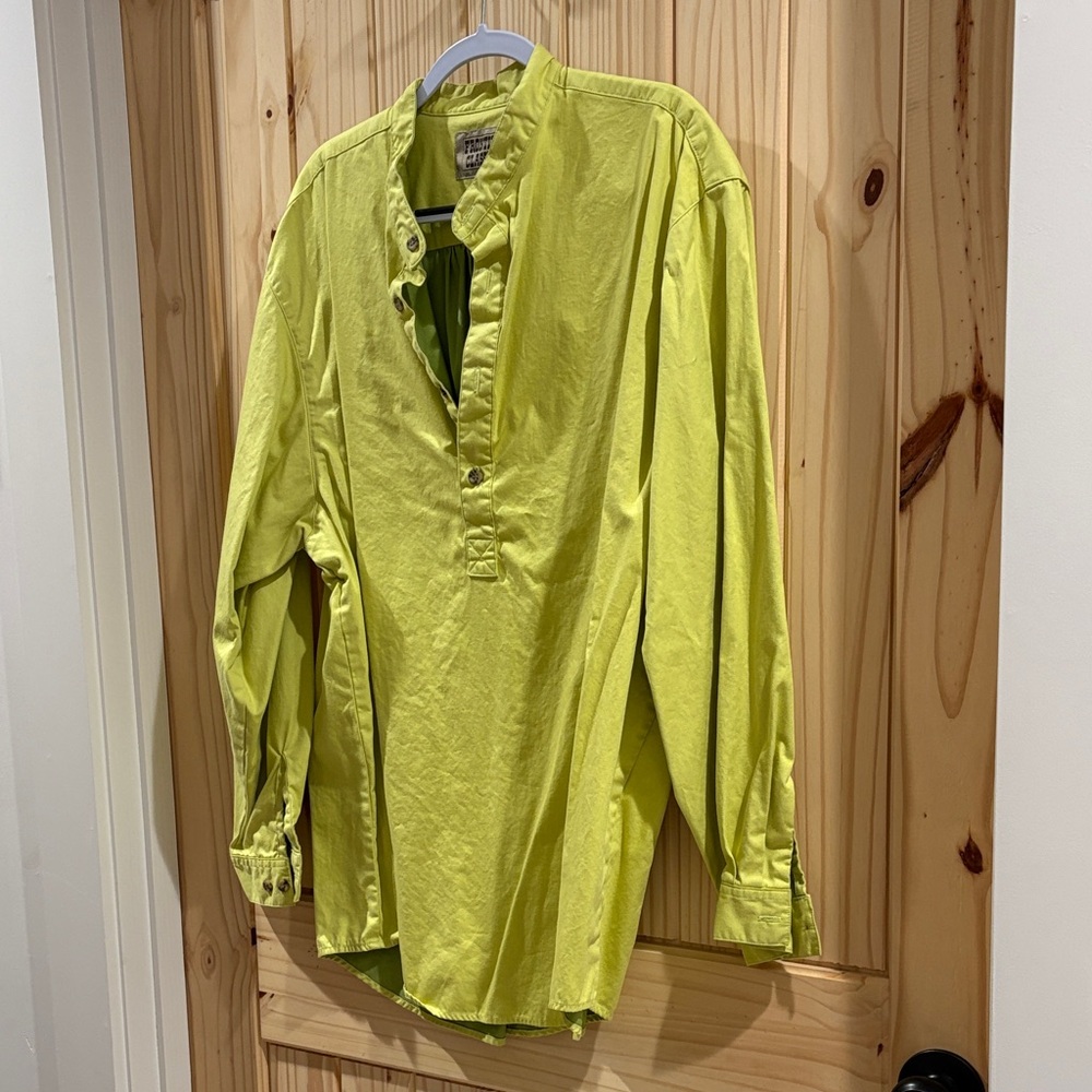 Men's Lime Green Casual Button Down Shirt